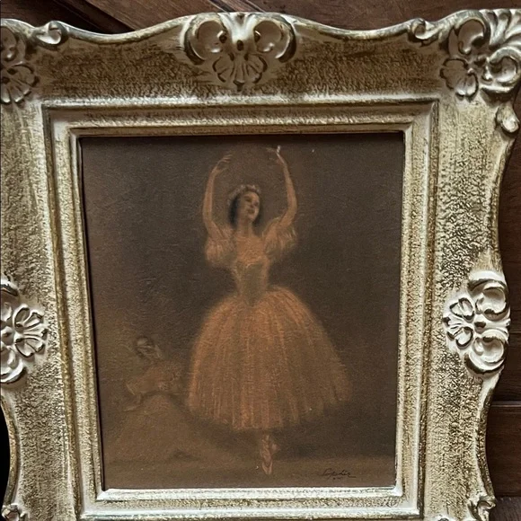 2 FRAMED VINTAGE SOPHIE BALLERINA PRINTS/LITHOGRAPHS- 1920 OR 1930'S- TMCO - Picture 3 of 5